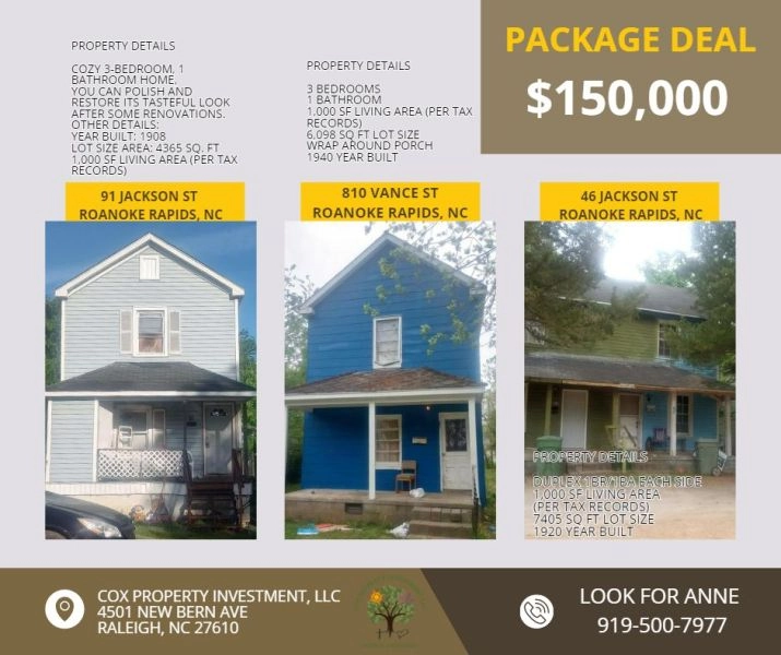 Roanoke Rapids - Landlord Special - $150,000