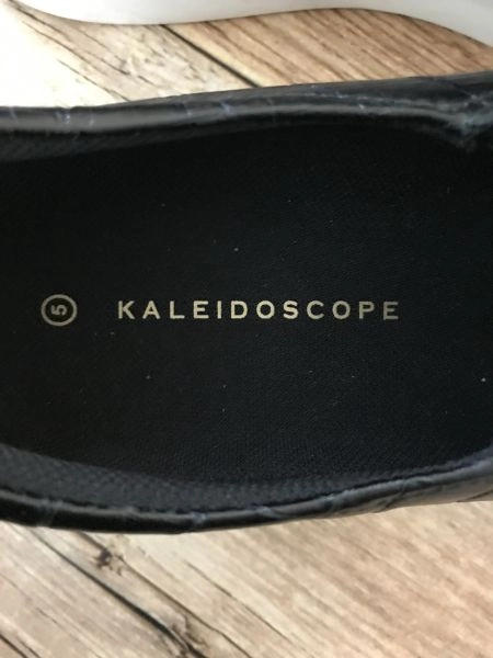 Kaleidoscope Black Croc Slip on Pump