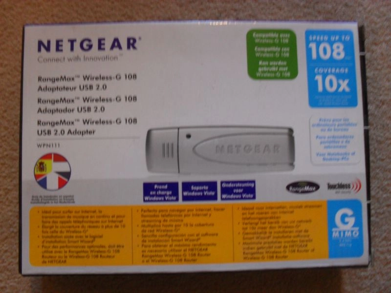 Netgear RangeMax Wireless-G Adapter WPN111