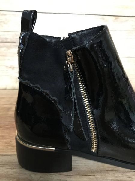 Lunar Low Heel Patent Ankle Boots
