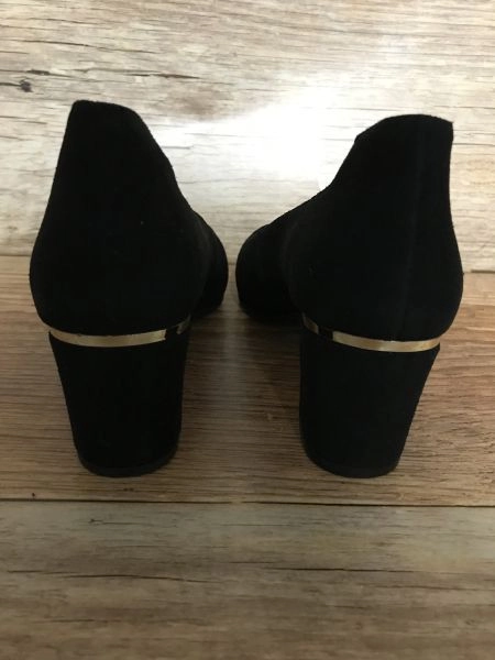Kaleidoscope Black with gold trim on heels