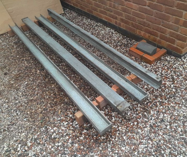 5 x Galvanised Steel U Channel Sections.