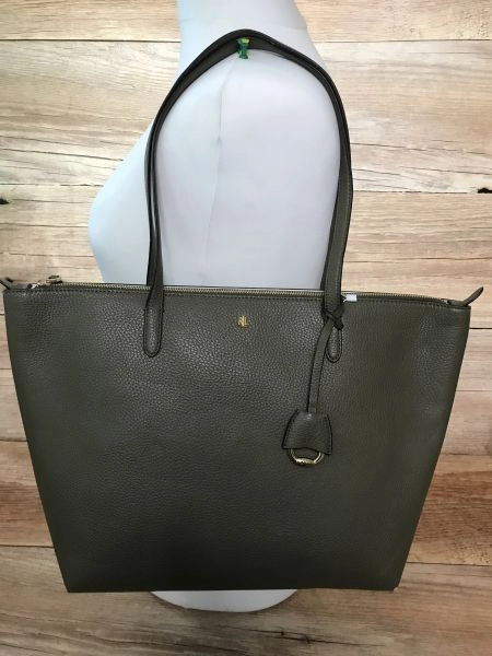 Ralph lauren khaki leather handbag