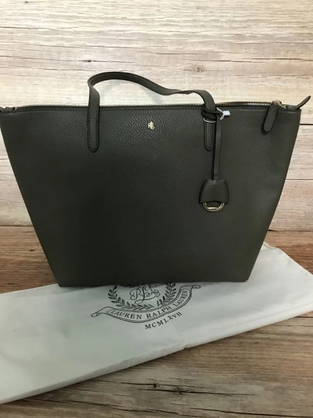 Ralph lauren khaki leather handbag