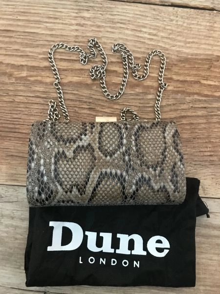 Dune animal print clutch bag