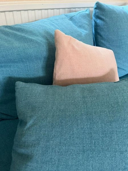 Loaf Squishmeister Corner Sofa in Moroccan Blue Clever Woolly Fabric