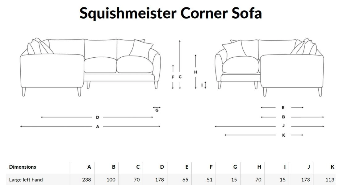Loaf Squishmeister Corner Sofa in Moroccan Blue Clever Woolly Fabric