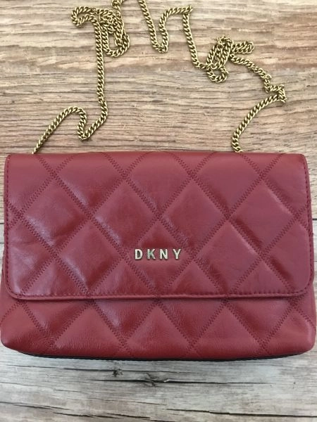 DKNY red leather bag