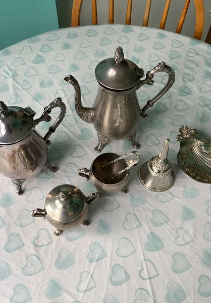 Antique silver plate tea set