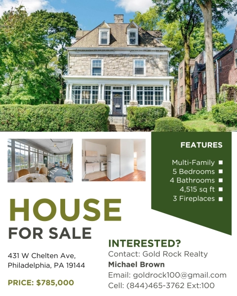 Exclusive Philadelphia Property For Sale! [431 West Chelten]