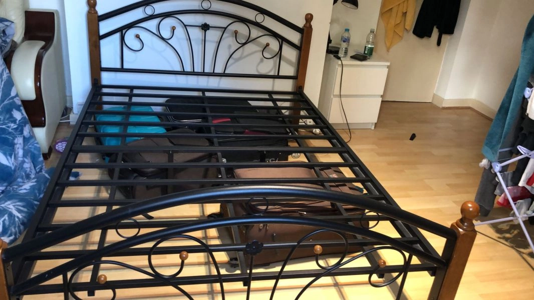 Double bed frame without mattress
