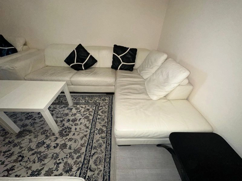 L Shape Corner Sofa Set DFS White Leather