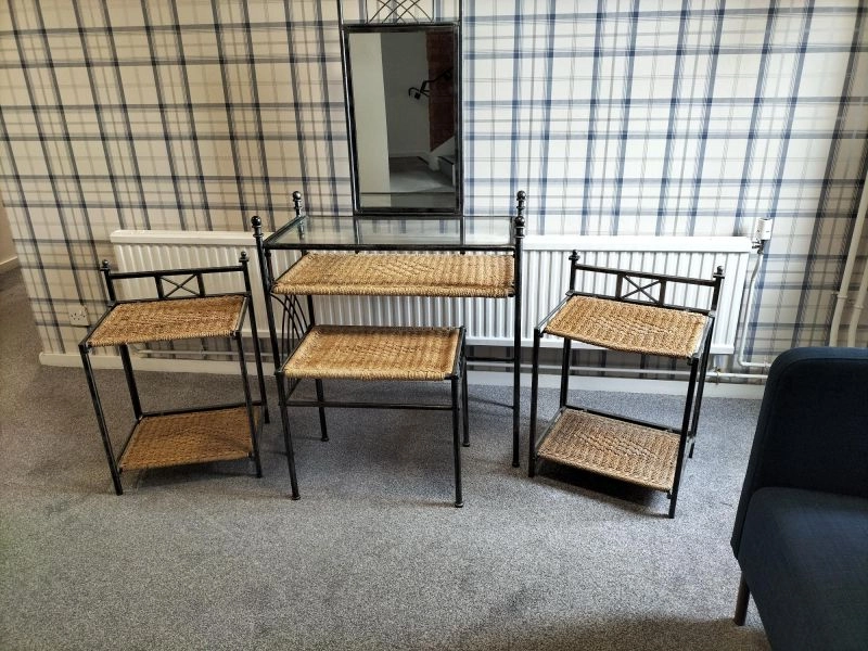 Dressing table, chair and 2 bedside tables.