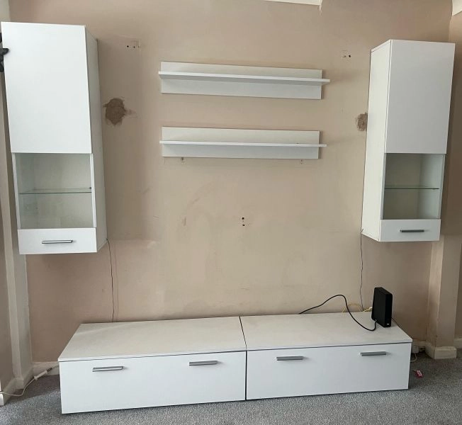 Selling excellent condition white tv display unit