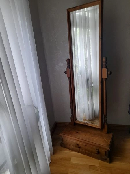 Full length mirror free standing on pedestal with drawer