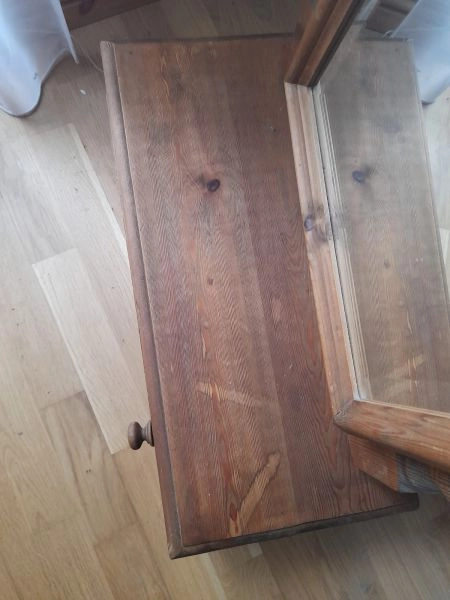 Full length mirror free standing on pedestal with drawer