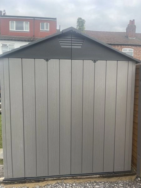 BRAND NEW 'Lifetime' Plastic Garden Shed [7ft x 12ft] 'Wood Look' - NEVER ASSEMBLED