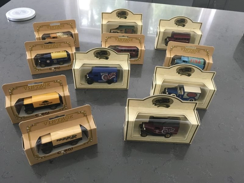 Eleven collectible toy cars