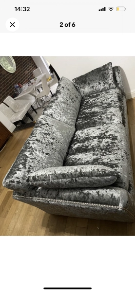 Light Grey Velvet Sofa.