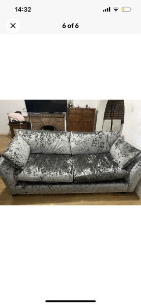 Light Grey Velvet Sofa.