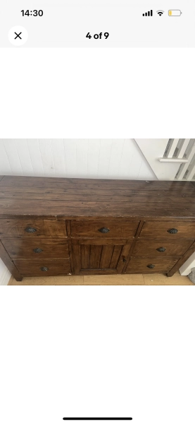 Irish Coast Antique Pine Wooden Sideboard
