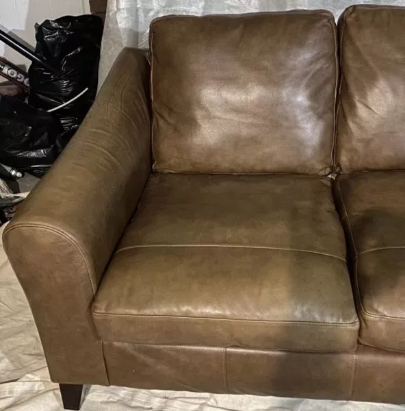 Laura Ashley Baslow corner sofa brown leather settee