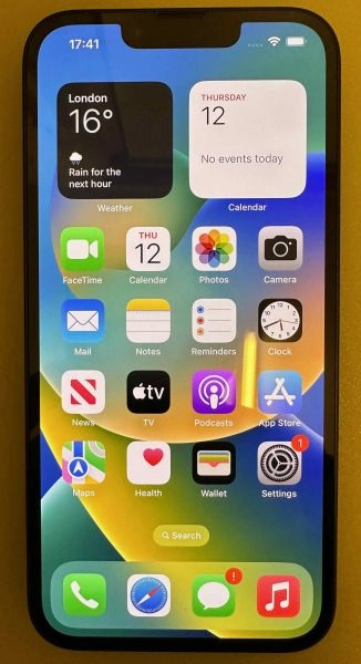 iPhone 14 A2882 MPUF3ZD/A Midnight Black with Light Blue screen ...
