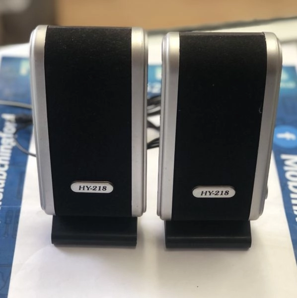 Used 2 x 6W HY-218 USB Stereo Speakers for Computer Desktop PC Laptop Good Working Condition