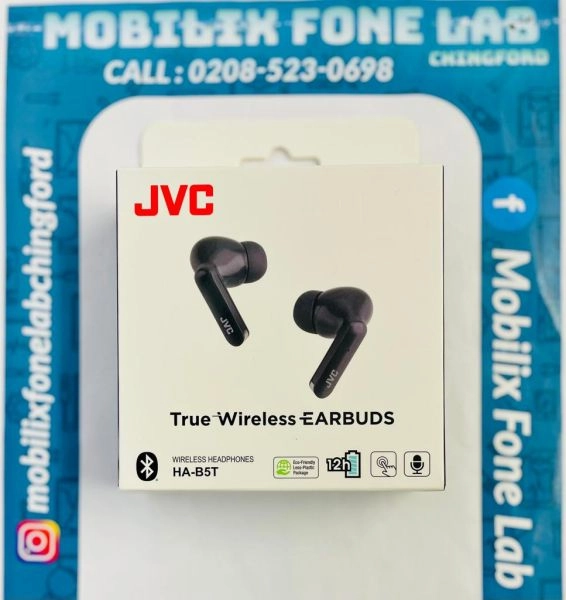 Brand New JVC HA-B5T True Wireless Earbuds Black Earpods Headset for iPhones and Samsung Models