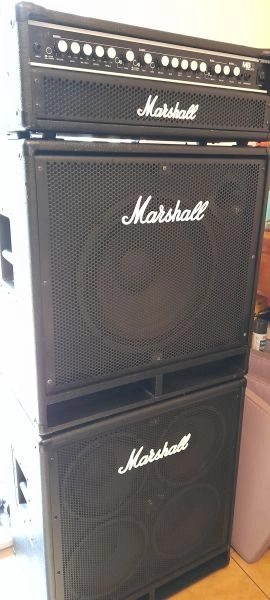 Marshall Bass Amp MB450H with 2 cabinets MBC115 and MBC410