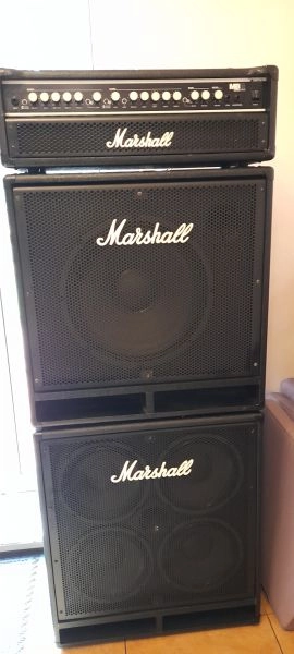 Marshall Bass Amp MB450H with 2 cabinets MBC115 and MBC410