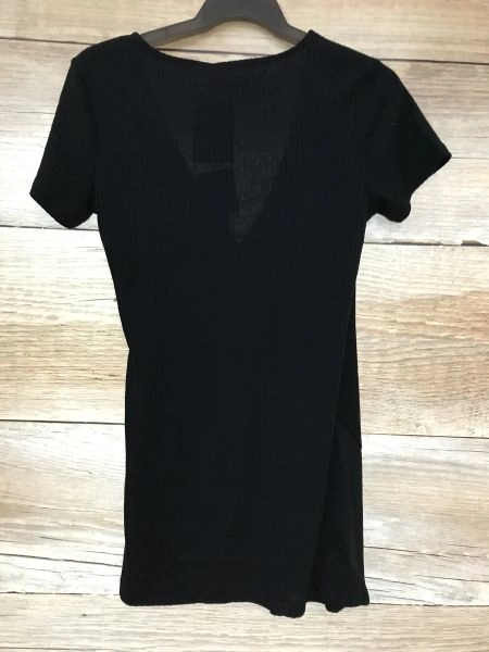 Nine&Co. Black Crossed Ribbed Nursing Shirt