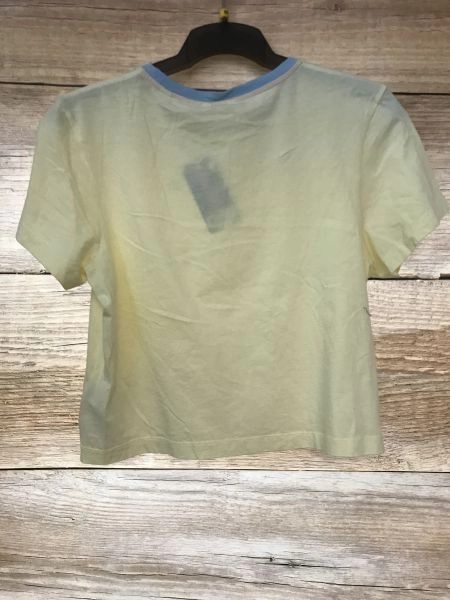Jack Wills Milsom Cropped Plain Ringer Yellow T-Shirt