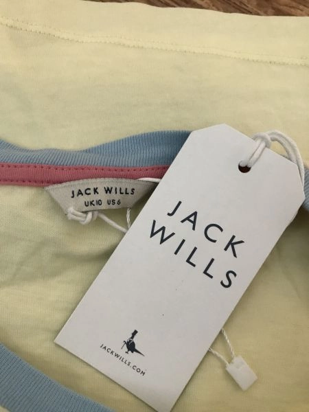 Jack Wills Milsom Cropped Plain Ringer Yellow T-Shirt