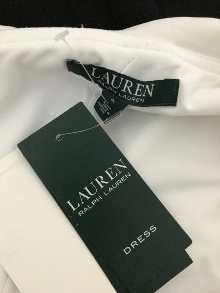 Ralph Lauren Black and White Long Length One Shoulder Peplum Style Dress