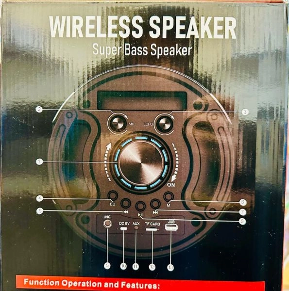 Brand New Bluetooth Wireless Base Speaker ZQS6210W with Microphone & Remote 4500mAh Battery
