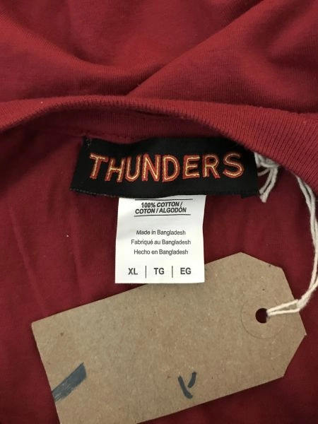 Thunders Red Short Sleeve T-Shirt with Print Design on Front