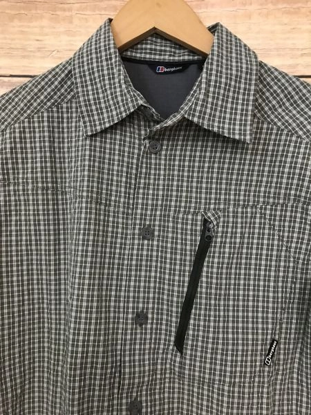 Berghaus Green Check Short Sleeve Button Up Shirt