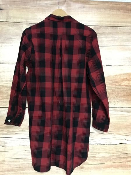 Woolrich Red and Black Checked Long Sleeve Long Length Shirt