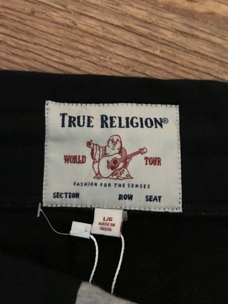 True Religion Grey, White and Black Sweatpant Shorts