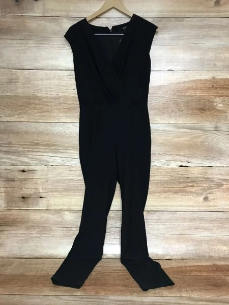 DKNY Black Sleeveless Straight Leg Jumpsuit