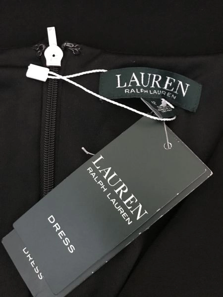 Ralph Lauren Black Sleeveless Knee Length V-Neck Shift Dress