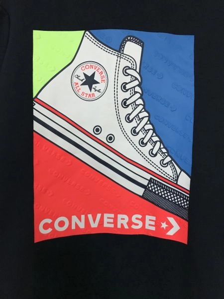 Converse Dark Blue Long Sleeve Pullover Sweatshirt with Large Logo on Front