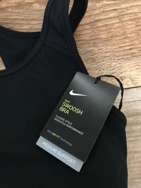 Nike Black Swoosh Sports Bra with Medium Support