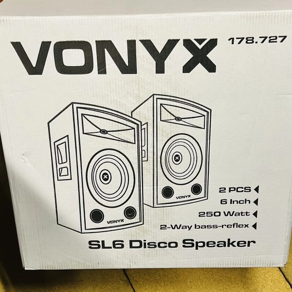 PAIR OF VONYX 6" PASSIVE 2-WAY DJ PA SPEAKERS HOUSE PARTY DISCO SETUP 250W