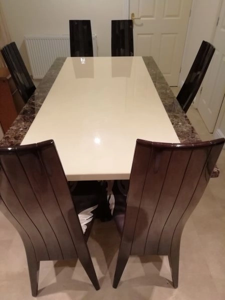 Large Dining table with six chairs