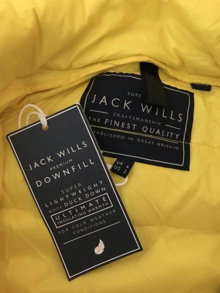 Jack Wills Yellow Premium Down Filled Lightweight Padded Jacket