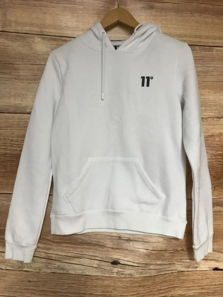 11 Degrees White Long Sleeve Pullover Hoodie