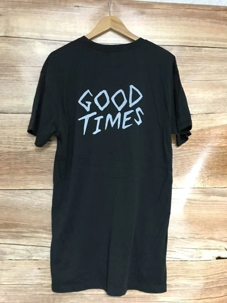 Abrand Black Short Sleeve T-Shirt with Good Times Print on Rear