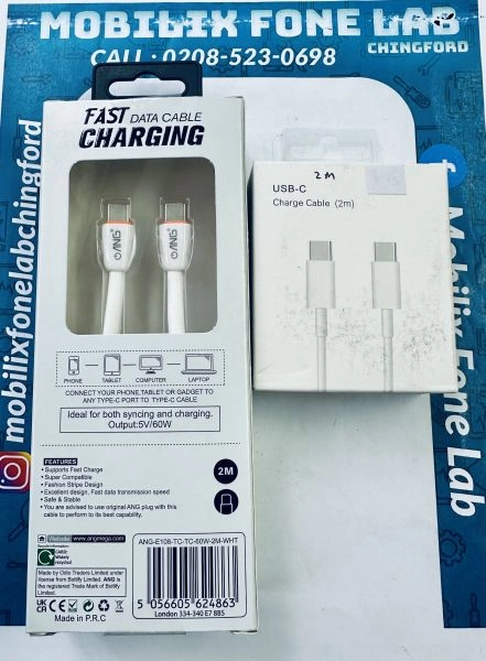 USB C to Type C Fast Charging Cable 2 Meter for Samsung Models and iPhone 15 Series